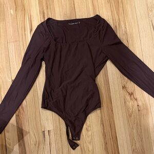 Abercrombie Brown Long Sleeve Bodysuit
